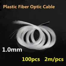 100 шт. X 1 мм X 2 м концевое свечение PMMA Пластиковый волоконно-оптический кабель для светодиодный потолочный светильник star