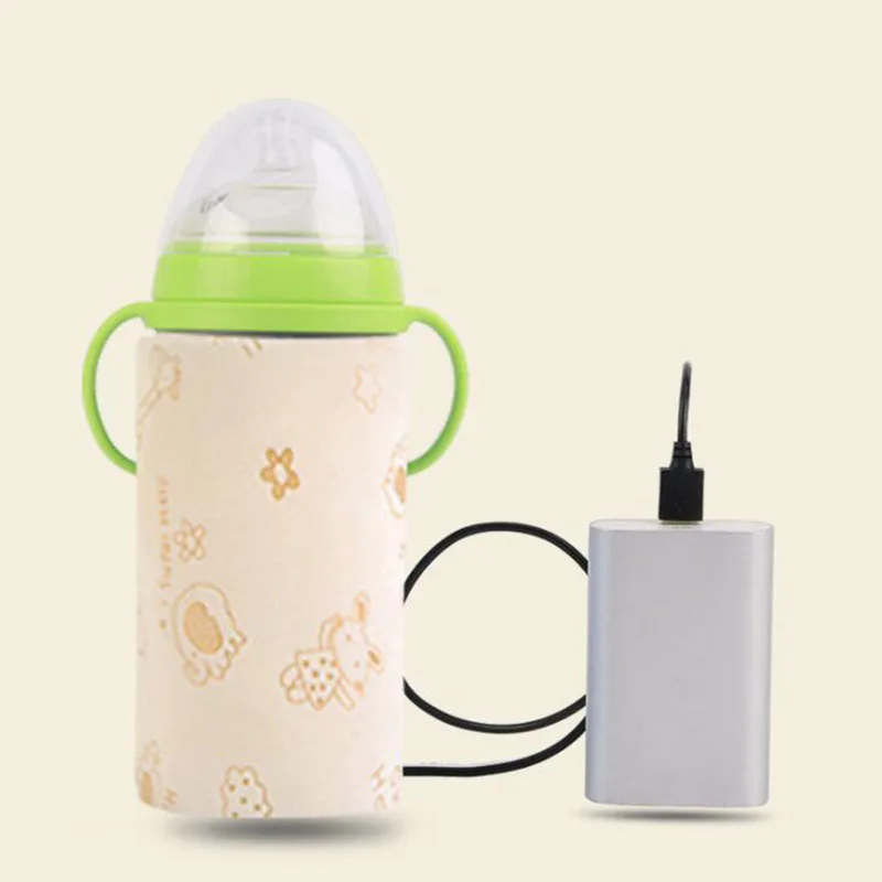 Портативный USB бутылка подогреватель чашки изолированный мешок ребенка путешествия Отопление теплое Молоко термостат изоляция Набор новорожденных бутылки чашки - Цвет: Цвет: желтый