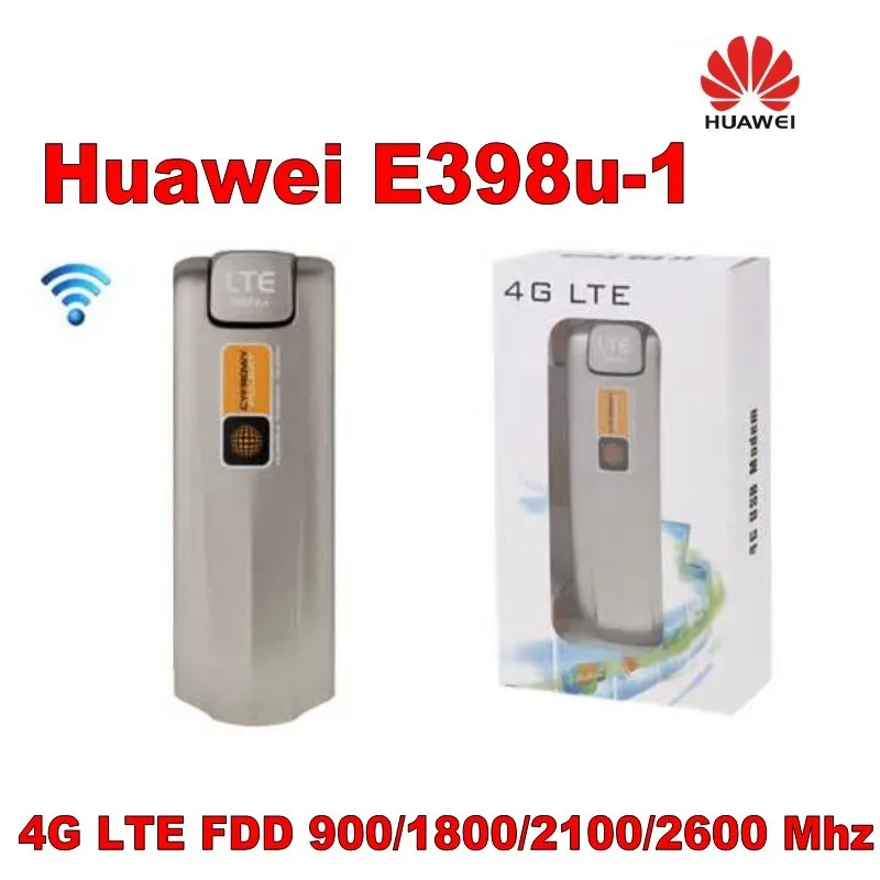 Открыл Huawei E398 E398u-1 Cat3 100 Мбит/с 4 г LTE FDD 900/1800/2100/2600 мГц Беспроводной модем плюс 2 шт. антенны мобильного широкополосного доступа