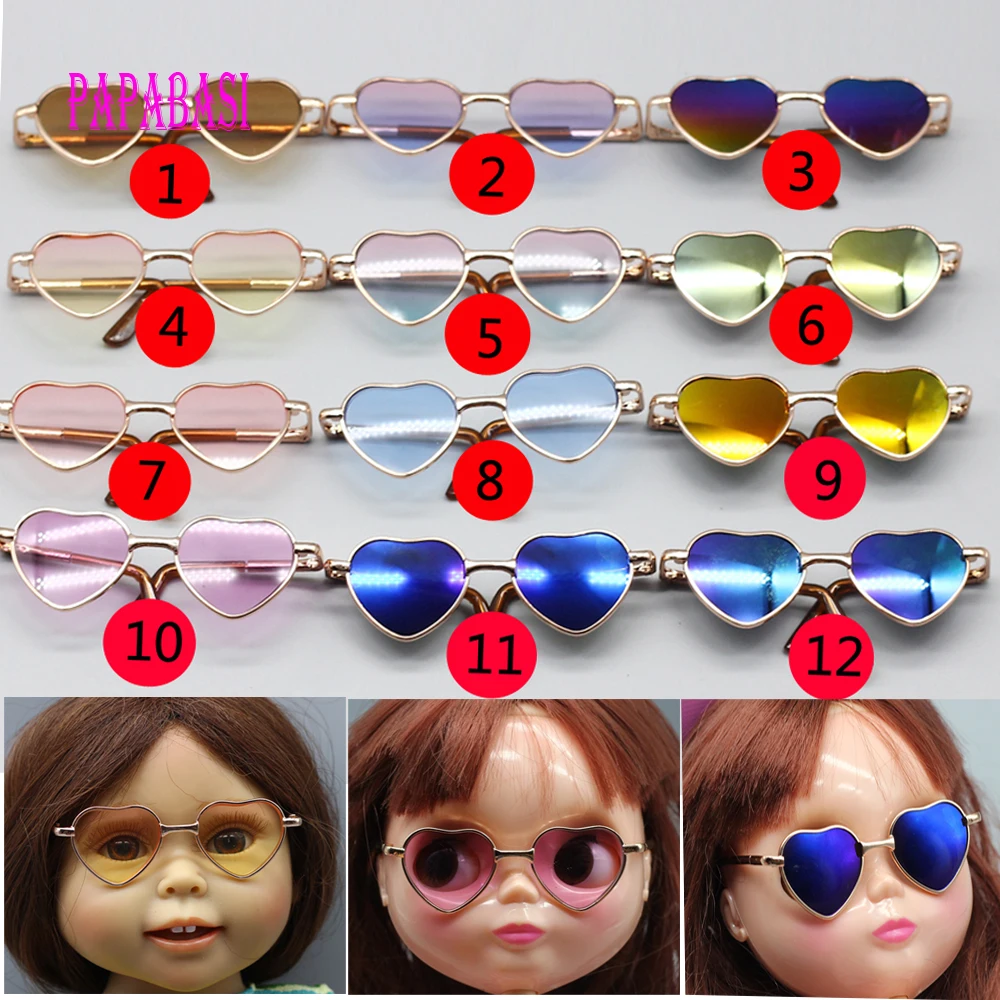 8,3 см модные очки в форме сердца для ICY BJD Blyth Doll Eyes солнцезащитные очки 18 дюймов 45 см аксессуары для девочек куклы