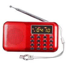 Mini LCD Digital FM Radio USB TF / Micro SD Card 16GB MP3 Stereo Music Player Red