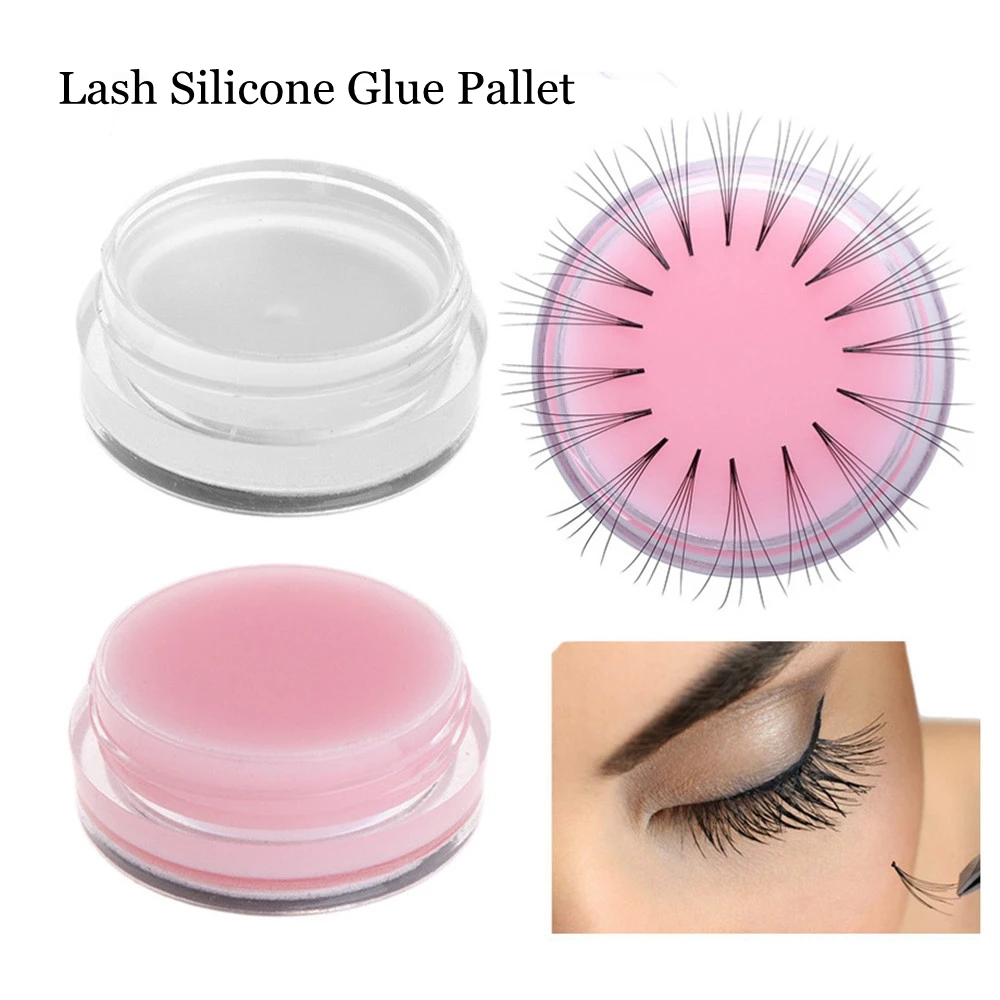 

1Pc Adhesive Glue Holder Pallet Silicone Eyelash Extension Stand Eye Lash Beauty Makeup Eyelashes Adhesive Pallet Paste Tools