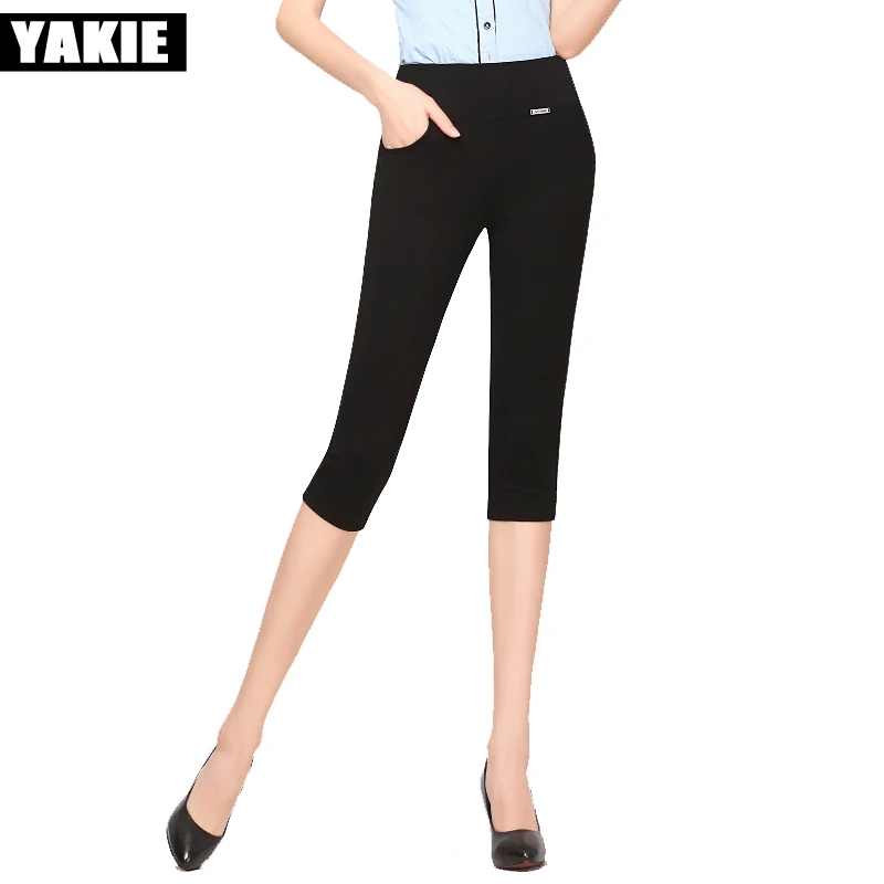 

2017 Summer Women Office Work skinny Pencil Pants capri White Black Green red Ladies Business Wear Trousers Female Fomal Pants
