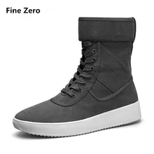 Fine Zero Autumn Winter Male Super Cool Zipper Boots Male Height Increase Snow Ankle Botas High Quality Motorcycle Man Boots