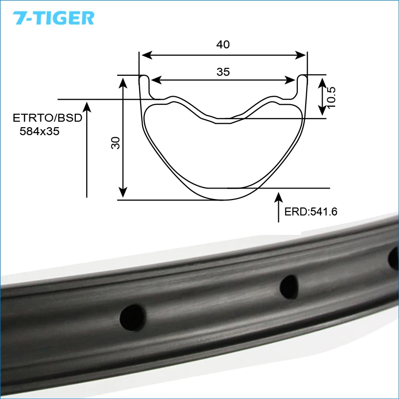 7-TIGER 27,5 er углеродное волокно велосипед Mtb обод 30 мм профиль 40 мм ширина матовая отделка 28/32 отверстия для XC/AM/DH