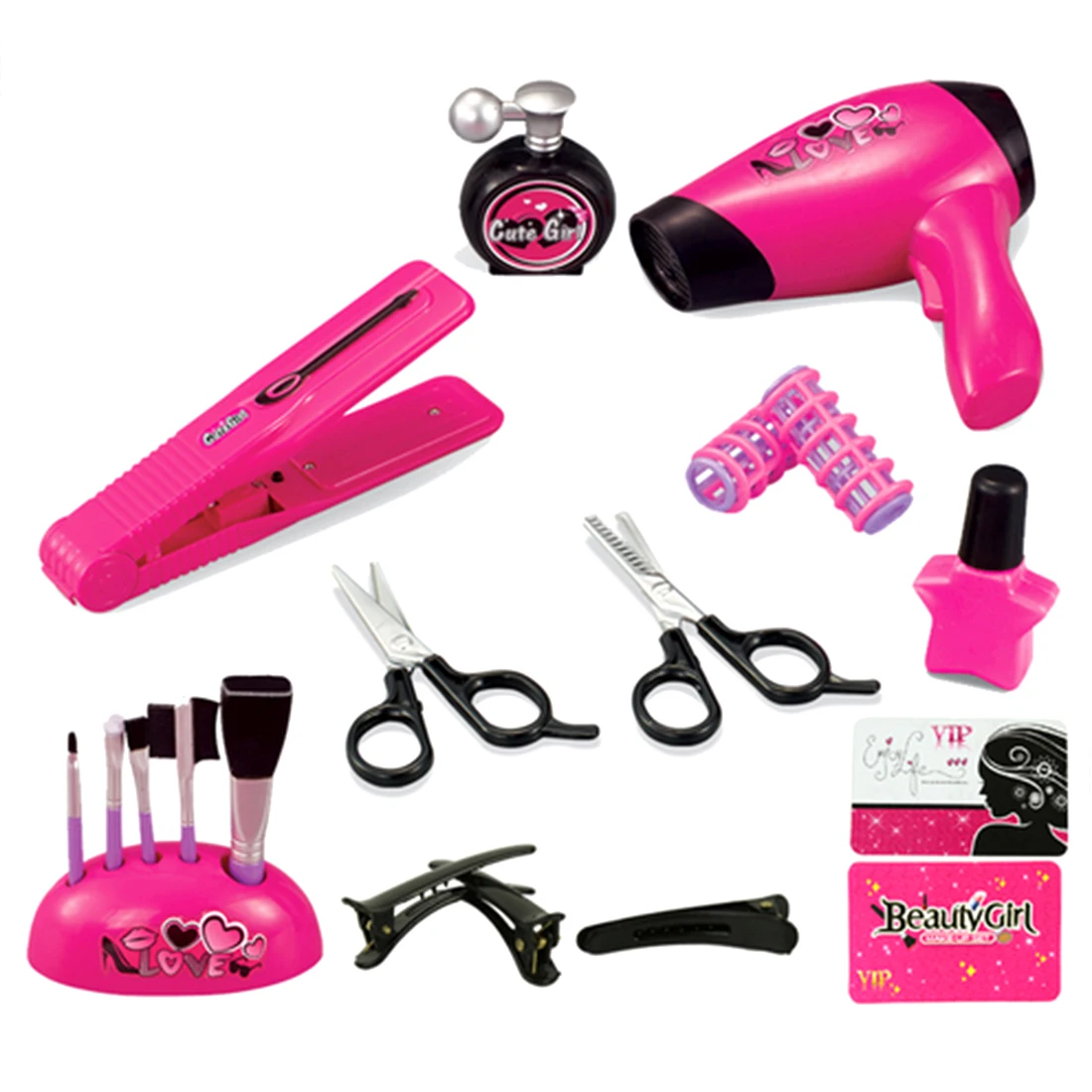 Girls Cosmetics Kit Makeup Toy Hair Salon Children Pretend Play Role