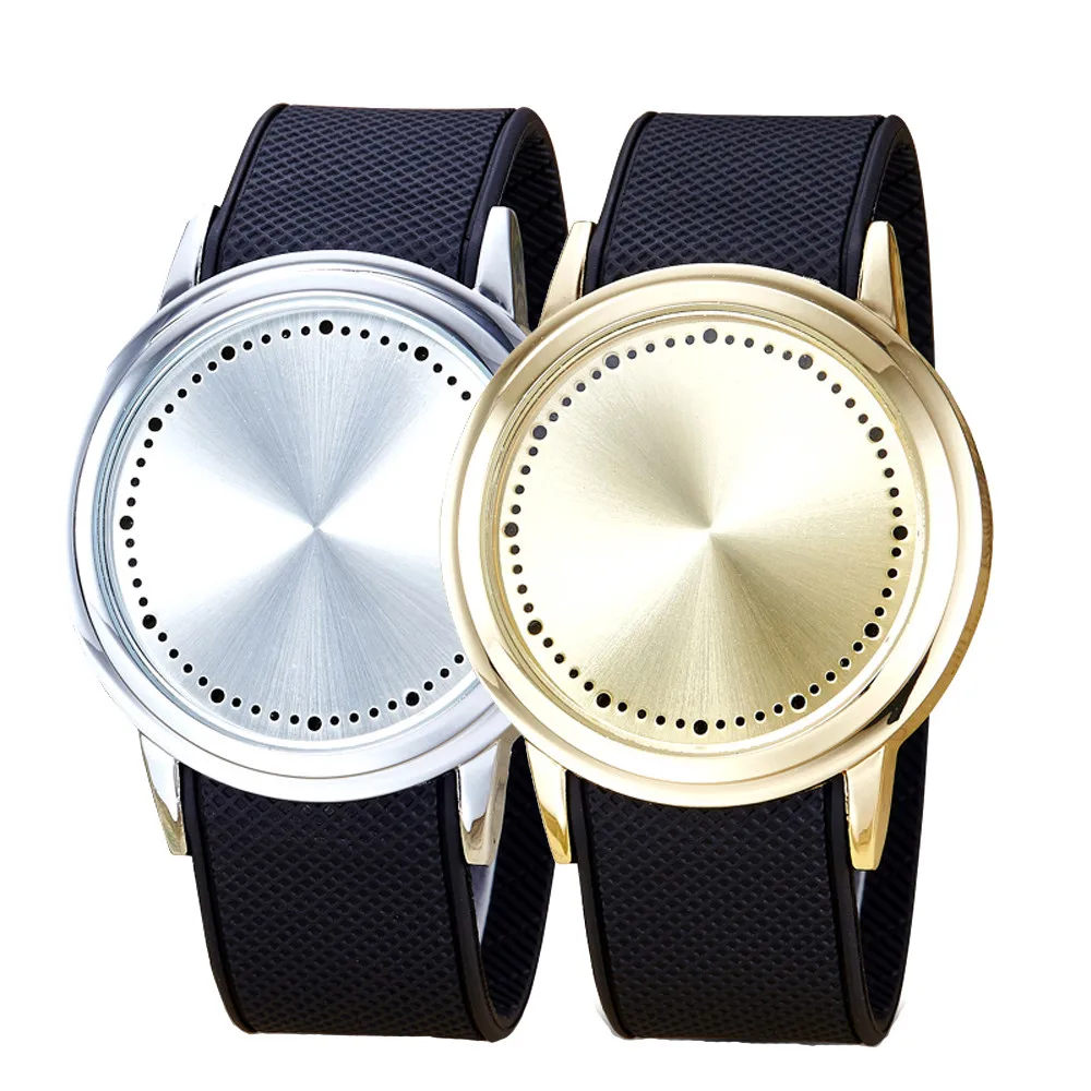 

Hot 2017 Fashion Couple Touch Screen Circular Pattern Silicone Band LED Wrist Watch Drop Shipping Dropship Y7106*