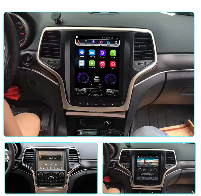 Perfect Android Tesla style Car GPS Navigation For JEEP Grand Cherokee 2014-2018 gold and black headunit multimedia player 2