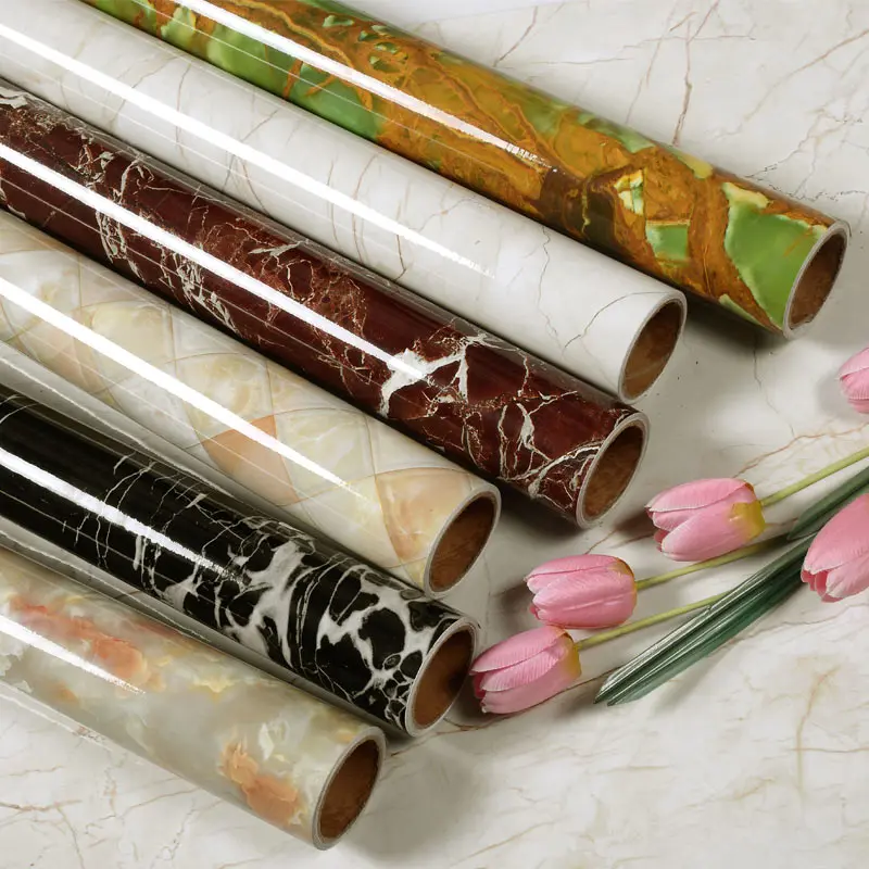 

Thickened self-adhesive imitation marble texture wallpaper PVC waterproof scrubable wallpaper TV background furniture renovation