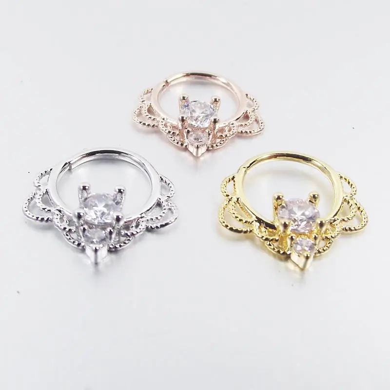 

1 piece 16G Cubic Zirconia Rose Gold Piercing Hoop Nose Ring Tragus Ear Piercing Cartilage Body Jewelry