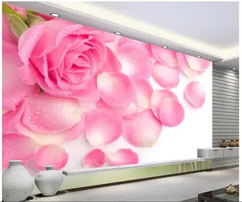 

3d room wallpaper High-end custom photo mural non-woven 3 d Pink roses painting picture 3d wall murals wallpaper
