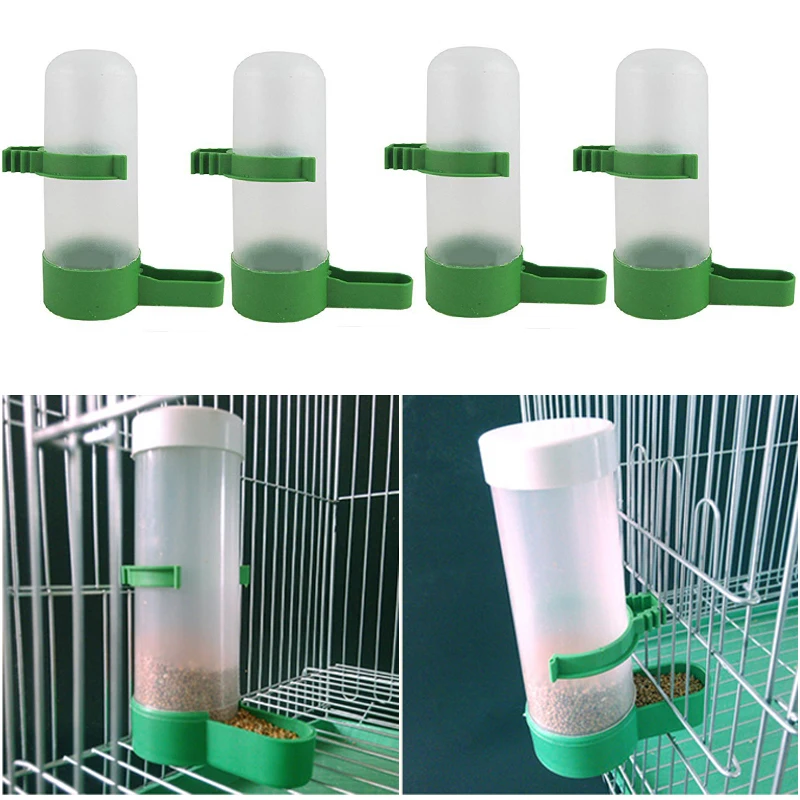 

4PCS Automatic Pet Bird Drinker Feeder Water Clip Bird Feeder Trough Clean Practical Elegant Clip bird fountains pet supplies