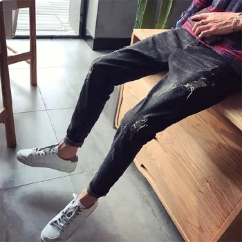 

2019 New Casual Student Jeans Street Fashion Style Mens Jeans Korean version of the Trend Straight Pants Large Size 36 38 40