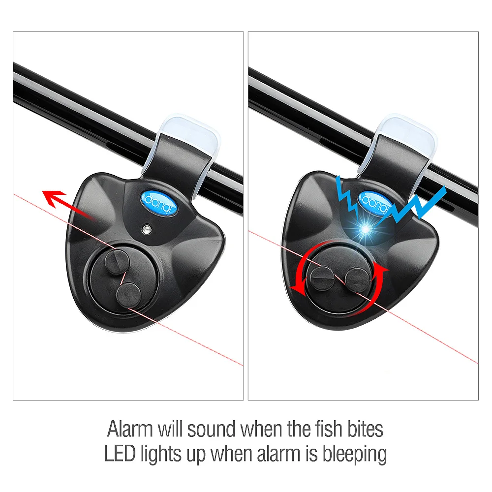 DONQL Электронный беспроводной сигнализатор укуса ABS светодиодный светильник зуммер на удочку ловля карпа сигнализация с батареей чувствительный мат