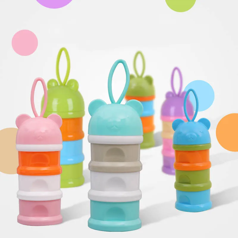 

Cartoon Snacks Candy Supplies 1 PC Milk Powder Box Baby Feeding Tools Portable Three Grid Plastic Newborn Milk Container