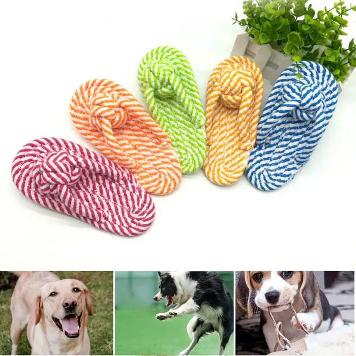 Juguete masticable para mascotas, chanclas de algodón, zapatos de cuerda,  juguetes de Limpieza de dientes para cachorros, perros pequeños, medianos y  grandes, TI99|Juguetes para perro| - AliExpress