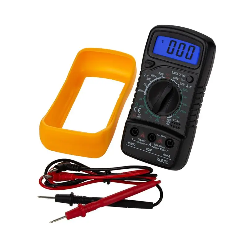 

Portable Digital Multimeter Backlight AC/DC Ammeter Voltmeter Ohm Tester Meter XL830L Handheld LCD Multimetro Voltage Current