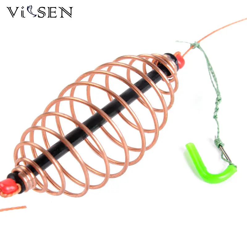 Vissen Hot High Quality Spring Barbed Hooks String Hook Bait Cage Rock