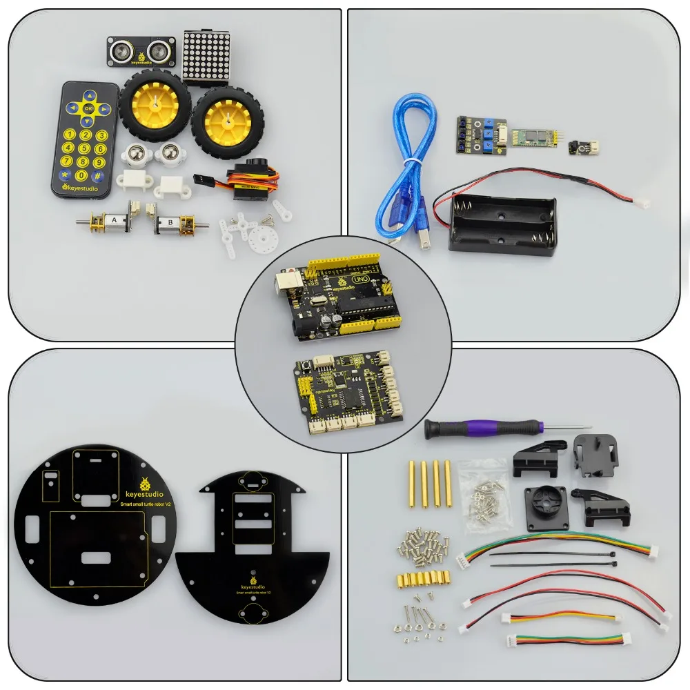  keyestudio Smart Little Turtle Robot Car kit V2.0 W/Graphical Programming +User Manual (English) fo - 32948922497