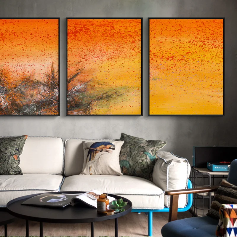 Buy Modern Beautiful Orange Background Wall Art Canvas