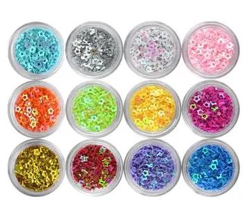 

12 Box 12 Color Hollow Star Glitter Sequin Beads For Jewelry Epoxy Resin Fillers DIY Making Nail Art Decoration