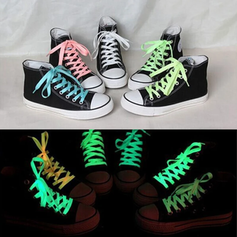 1 пара, 120 см, новые модные шнурки, светящаяся спортивная обувь на шнуровке, парусиновая обувь на плоской подошве, кружевные цветные