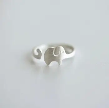 

New 925 Sterling Silver Rings Silver Elephant Ring Open Rings For Girl Women Gift Fashion Jewelry