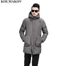 KOLMAKOV мужская одежда Новое поступление мужские куртки на утином пуху зимние толстые мужские парки с капюшоном Лидер продаж повседневные пуховики Homme