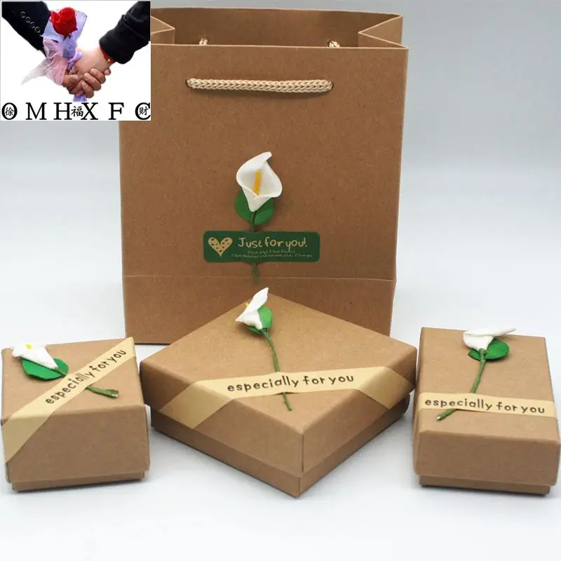 OMHXFC оптовая продажа модный элегантный тонкий коричневый цветок бумага кулон