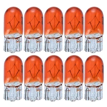 10pcs 12V Yellow T10 Halogen Light Bulb 168/W5W 5W Car Front Sidelight Auto Clearance Bulbs halogen light bulb 12v 5w 10w white