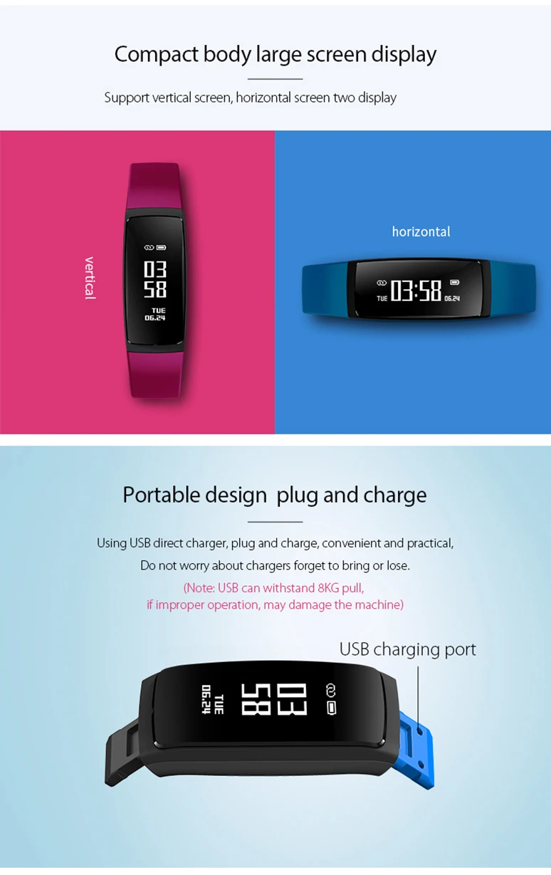 Смарт-браслет V07S, измеритель артериального давления, пульсометр, Смарт-часы, фитнес-измеритель пульса, трекер активности для Android iOS