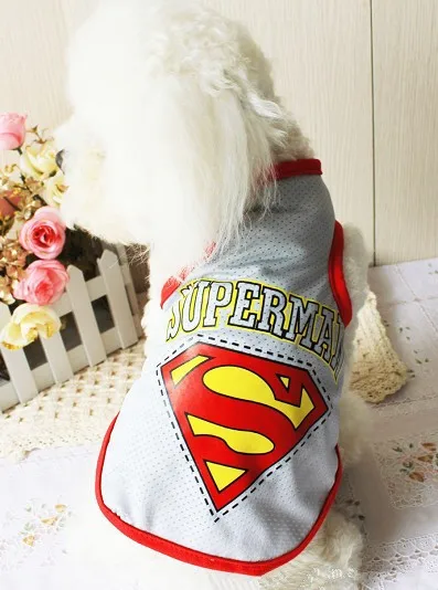 Новое поступление, модный жилет с котом, Одежда для животных с Суперменом, крутой дышащий материал, Джерси, рубашка, одежда для кошек, gatos roupa para 2 - Цвет: Superman Grey