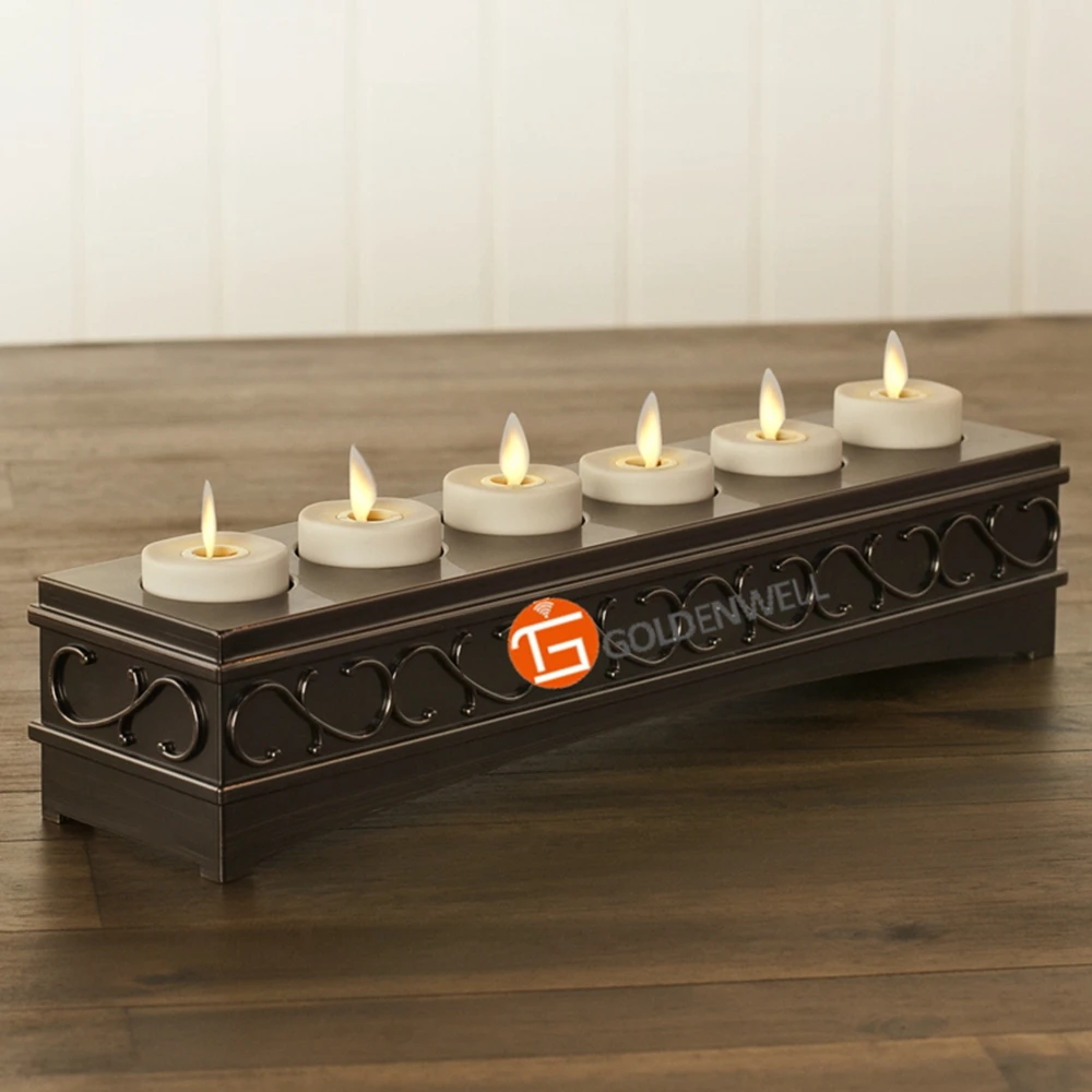 Set of 6 Luminara Style 2" Rechargeable LED Tea Lights & Flameless LED