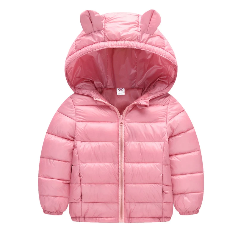 Коллекция года, зимняя одежда для маленьких мальчиков и девочек легкая пуховая верхняя одежда для маленьких мальчиков и девочек, одежда, пальто, куртка Одежда для младенцев - Цвет: Розовый