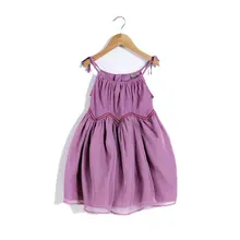 High Quality Girl Summer Party Dress Pleated Girls Purple Cotton Princess Dress Children Clothes For Kids 2-10Y