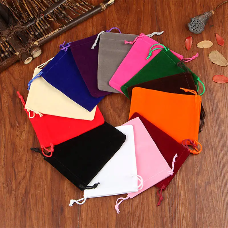 10Pcs/Lot Small Velvet Bags 5x7 7x9 9x12cm Charms Earrings Jewelry Packaging Bags Wedding Drawstring Velvet Pouches Gift Bag 