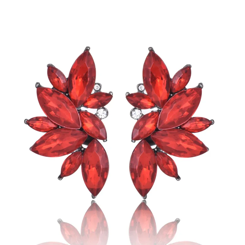 Модные женские серьги с красными кристаллами вечерние ювелирные изделия винтажный геометрический горный хрусталь Висячие серьги для женщин Подарки для девочек Brincos - Окраска металла: E701-1