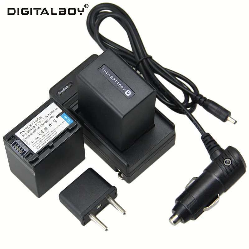

2Pcs NP-FV100 NP FV100 NPFV100 li-ion Battery+Charger+Car Charger for SONY XR150E CX550E CX350E CX150E NP-FV70 FV50 z1