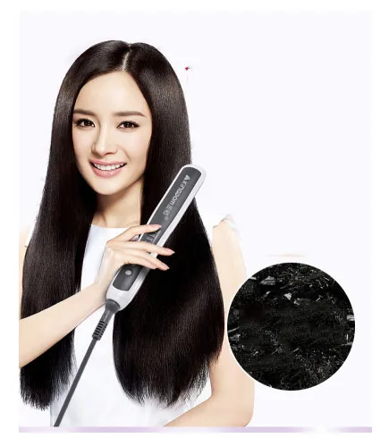 Кудрявое устройство для волос Расческа для прямых волос электрическая каменная керамика Прямой зажим двойного назначения выпрямитель для волос вращение на 360 градусов
