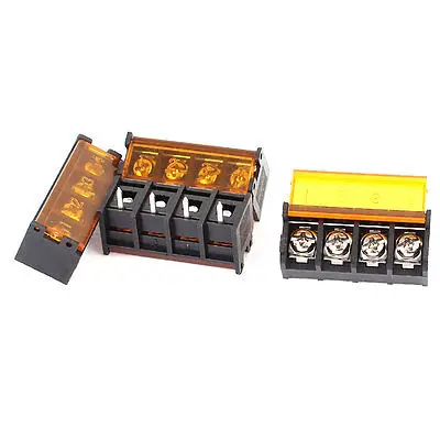 

10 Pcs 9.5mm Pitch 4P Male Screw Barrier Terminal Block Connector w Cover
