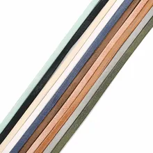 LOULEUR 5mm 5 jardów/rolka kolorowy PU skórzany sznur DIY płaskie skórzane do biżuterii tkaniny dokonywanie dekoracji znalezienie akcesoria