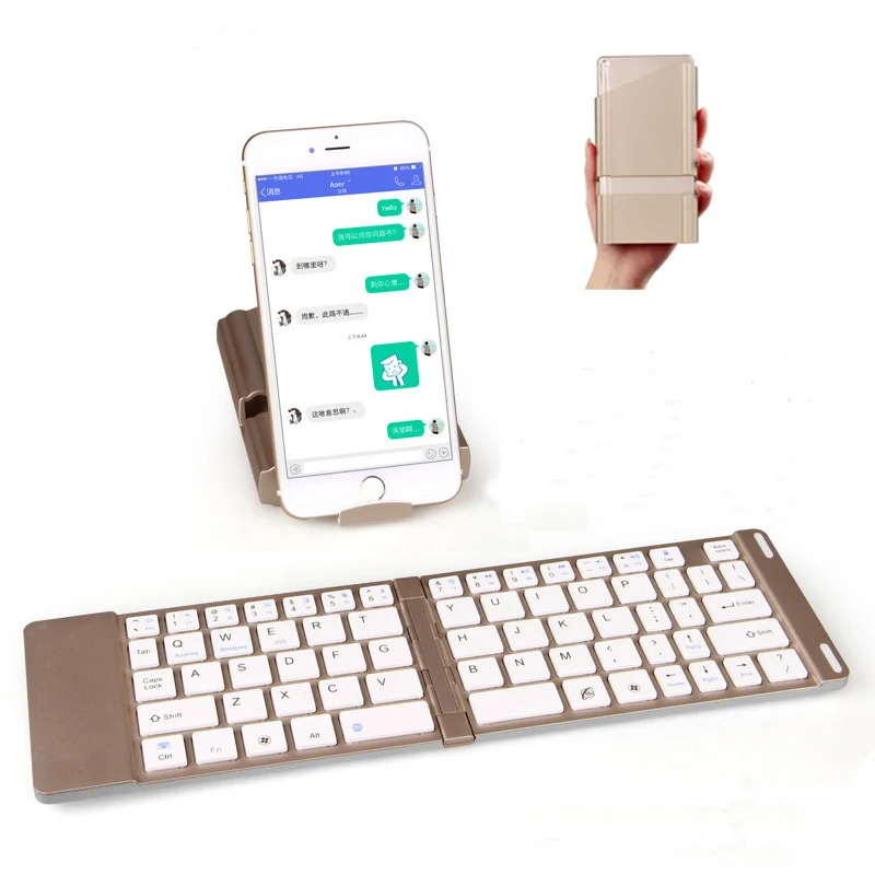 Складная Bluetooth Беспроводной клавиатура Мини Портативный подходит для Ноутбуки
