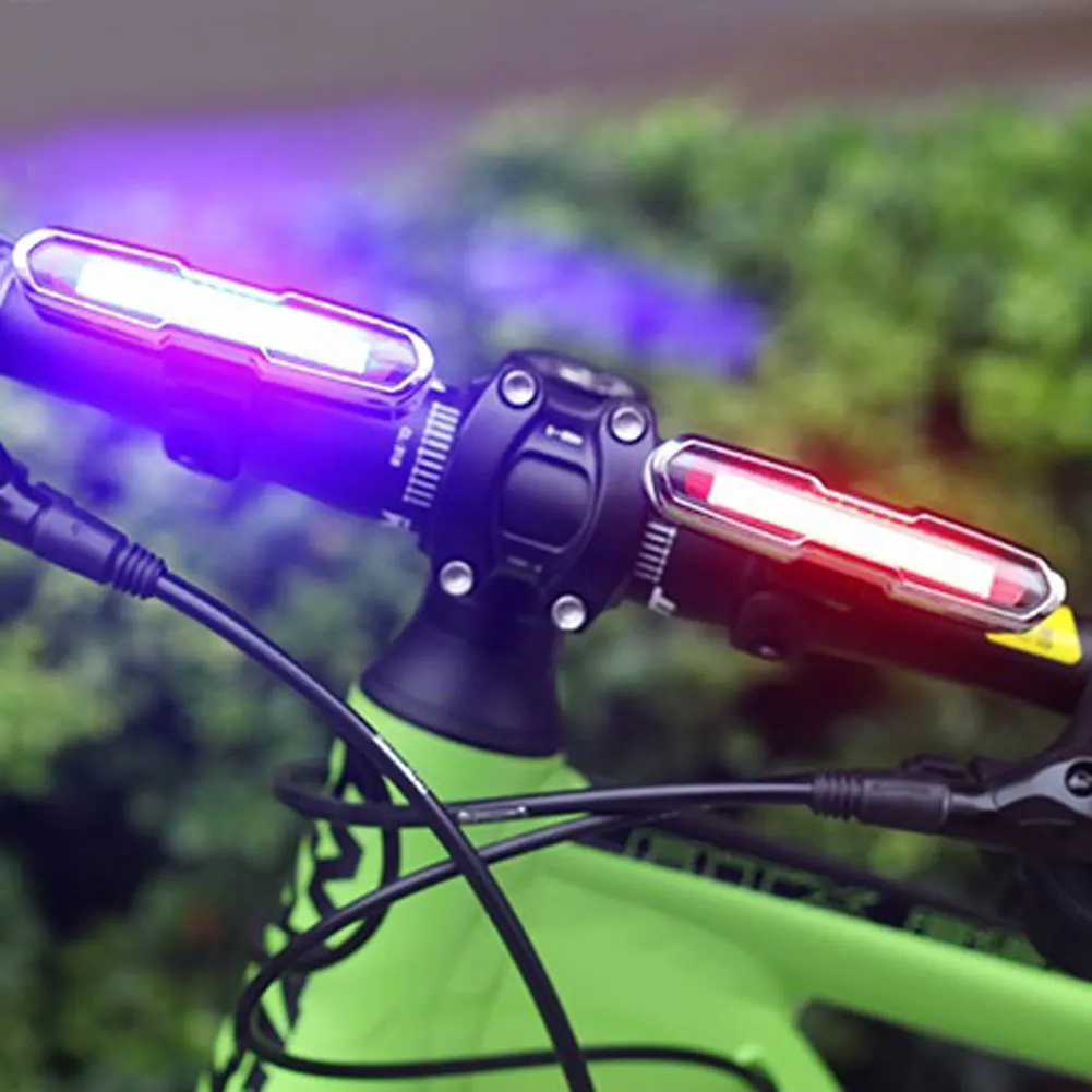 IP43 Велосипедные фары USB Перезаряжаемые горный велосипед Ночь Велоспорт Детская безопасность фонарь Предупреждение лампы 3 цвета Тип открытый Предупреждение лампа