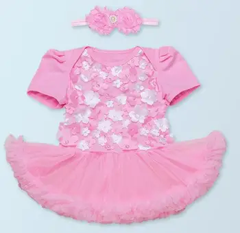 

Reborn baby doll clothes fit for 50-55cm newborn baby dolls dress girls dolls toys 2pcs/set (1pcs dress+1pcs headdress flower)