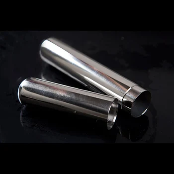 

COHIBA Silver Tone Stainless Steel Cigar Hydrating Tube Case Holder Single Tube Travel Metal Portable Jar Holder Accessories