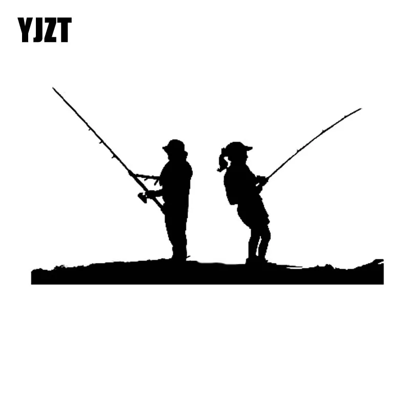 Download Yjzt 15cm 8 4cm Man Women Fishing Scene Funny Vinyl High Quality Decor Decals Car Sticker Black Silver C11 0184 Car Stickers Aliexpress