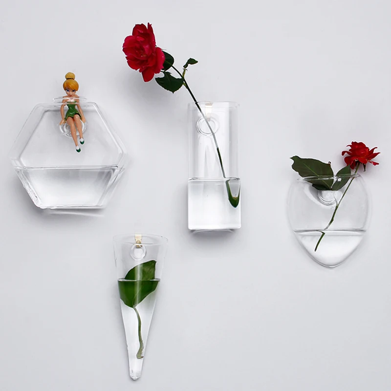 Hanging walls wall vase transparent glass vase hydroponic brief fashion at home decoration bottle