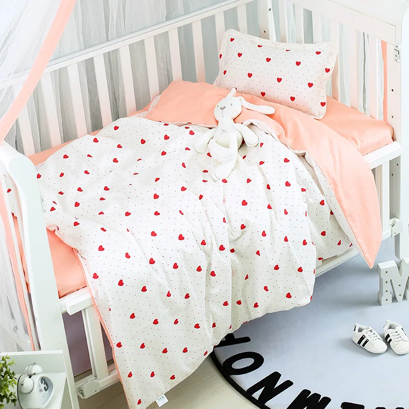 Baby Bedding Set Cotton Cartoon Breathable Baby Bed Linen Infant