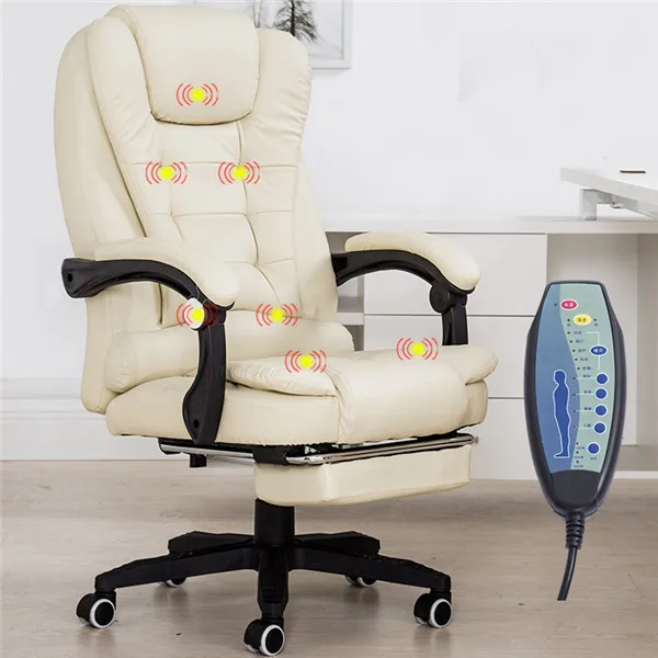 מוצר Home Office Computer Desk Massage Chair With Footrest Reclining Executive Ergonomic