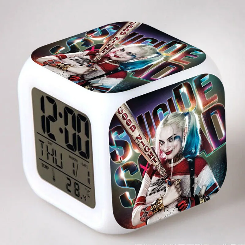 Suicide Squad LED Alarm Clock Harley Quinn Figurin Joker reloj